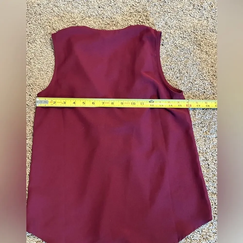 J. Crew Burgundy Ruffled Bib Collar Blouse XXS - Picture 4 of 6